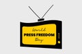 World Press Freedom Day typography vector illustration. Television sign.ÃÂ 